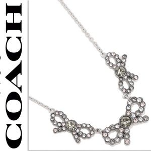 COACH TRIPLE STONE BOW NECKLACE MULTI/SILVER